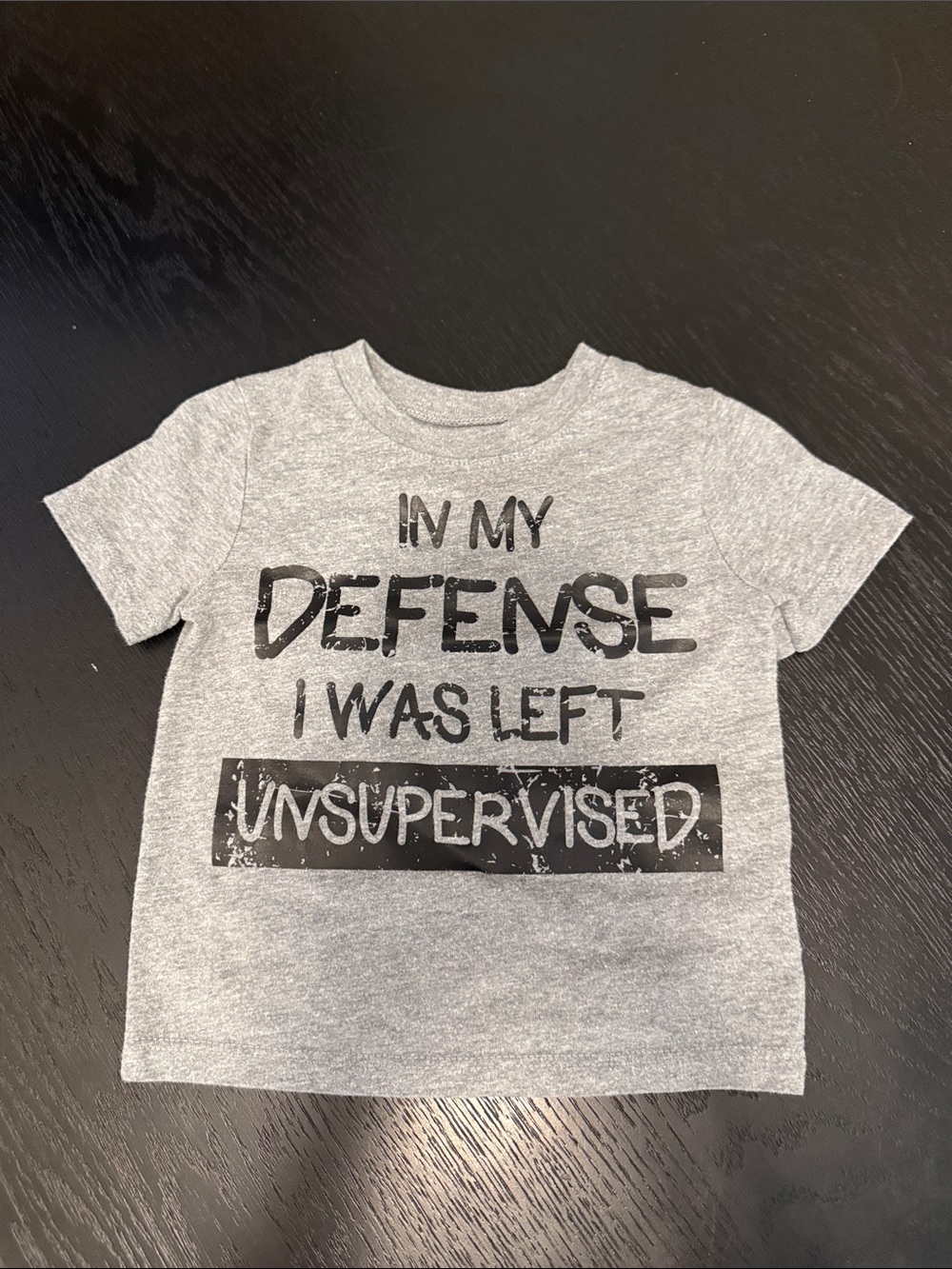 Garanimals Gray Graphic Tee "In My Defense I Was Left Unsupervised"